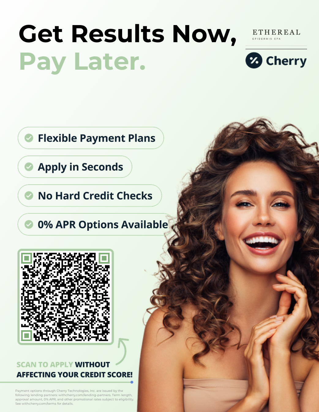 Ethereal and Cherry: flexible payment plans, online application and 0% APR options subject to eligibility